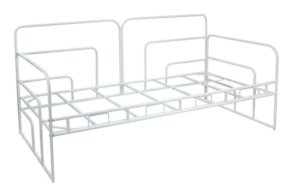 Lit banquette métal blanc Zolah 90x200 cm - Photo n°1