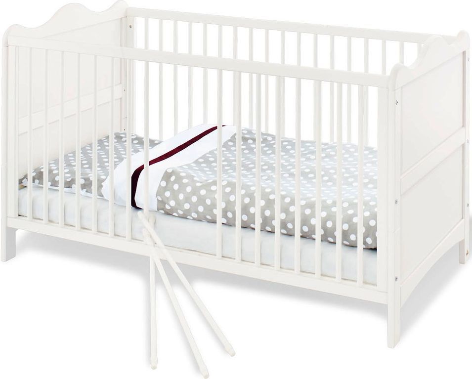 Lit bébé évolutif bois laqué blanc Florentina 70x140 cm - Photo n°1