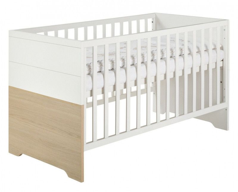 Lit bébé évolutif laqué blanc et chêne clair Slide 70 - Photo n°1
