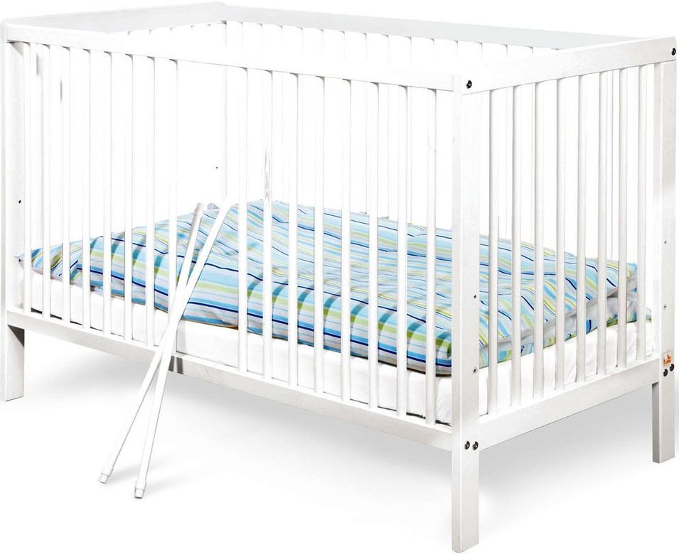 Lit bébé évolutif pin massif blanc Lenny 60 - Photo n°1