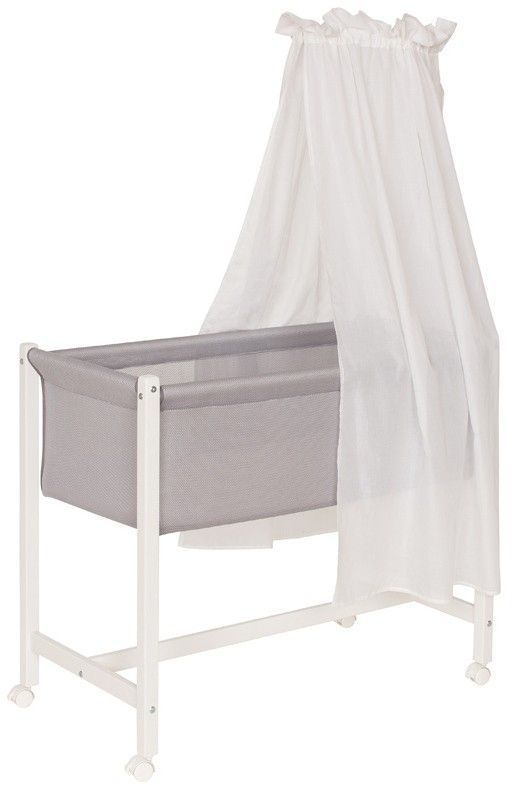 Lit berceau gris et blanc Jasmin - Photo n°1