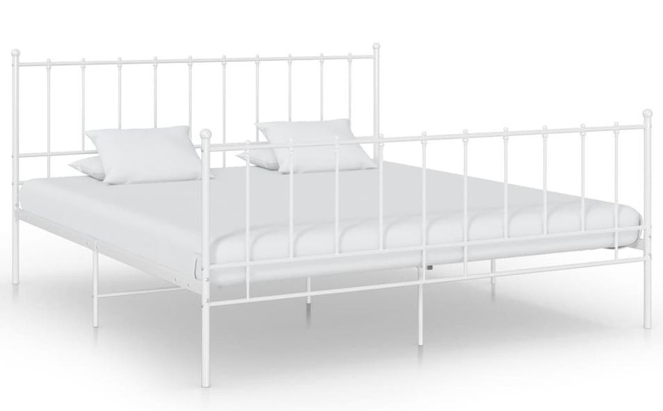 Lit Blanc Métal 200x200 cm - Photo n°1