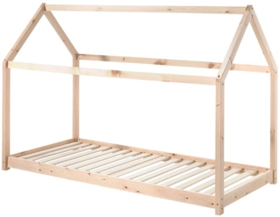 Lit cabane CABANA 70x140 ou 90x200 cm - Pin massif naturel ou blanc - Photo n°1