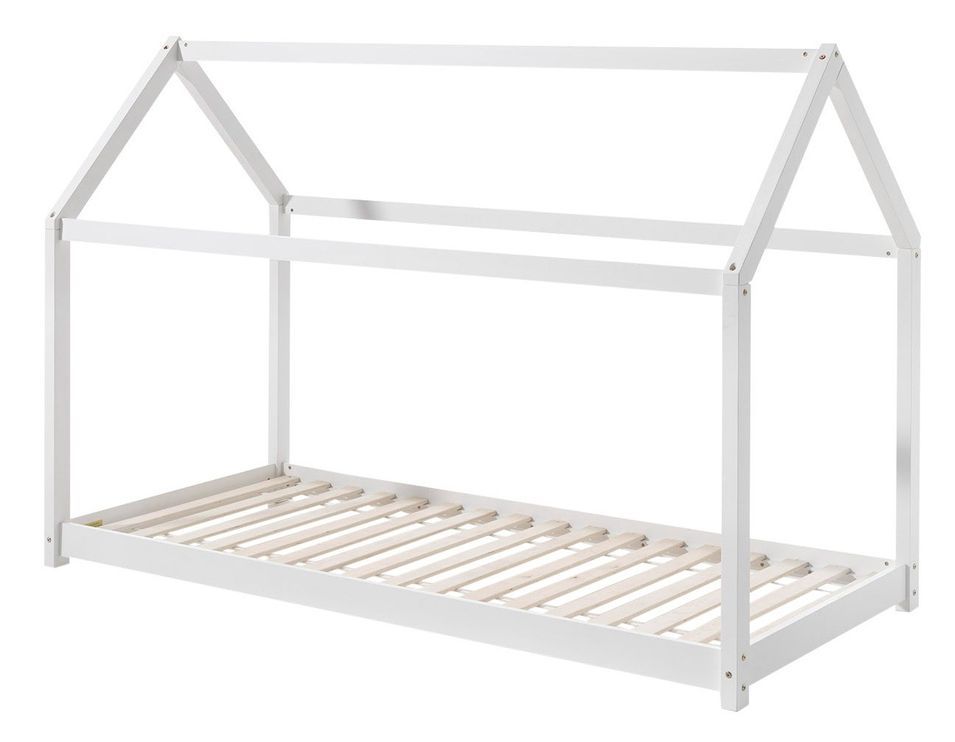 Lit cabane CABANA 70x140 ou 90x200 cm - Pin massif naturel ou blanc - Photo n°1