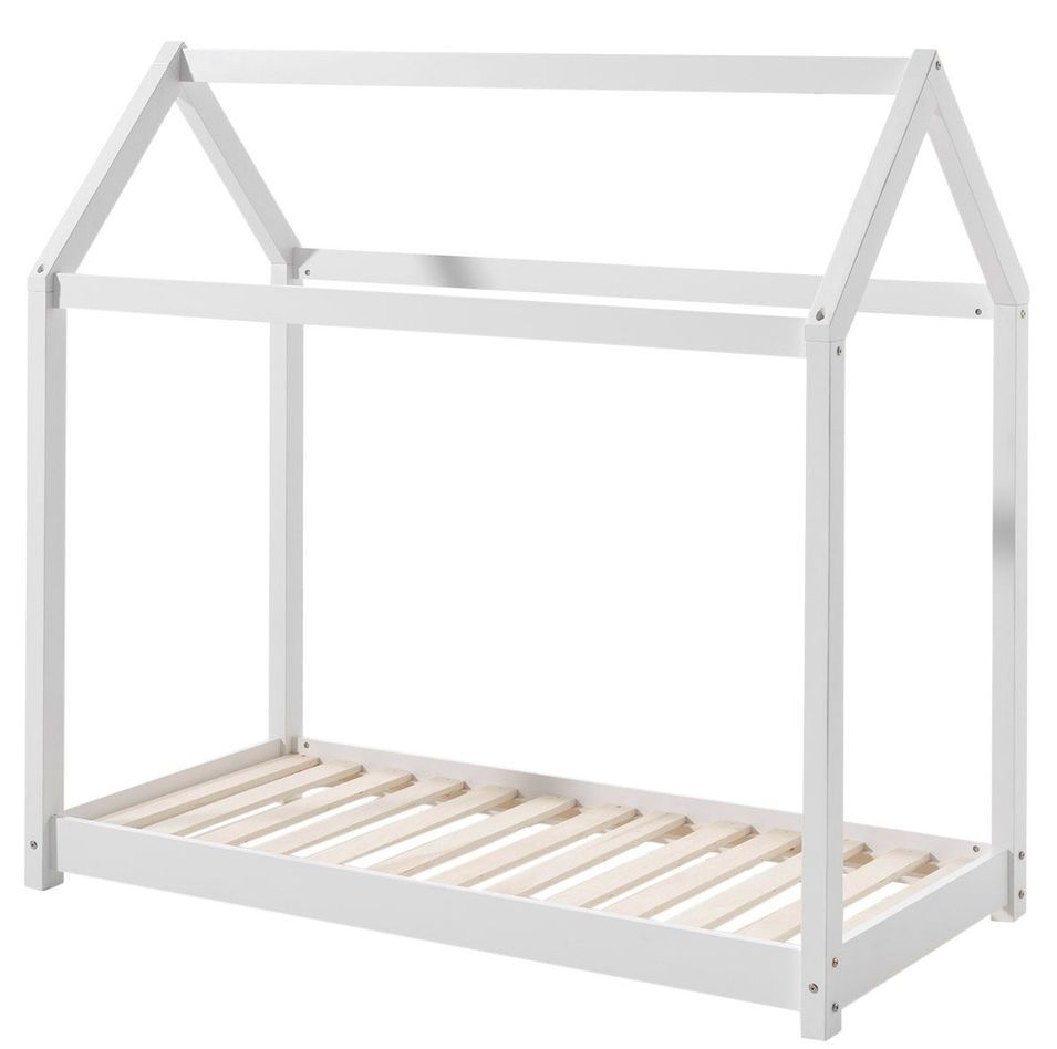 Lit cabane CABANA 70x140 ou 90x200 cm - Pin massif naturel ou blanc - Photo n°1