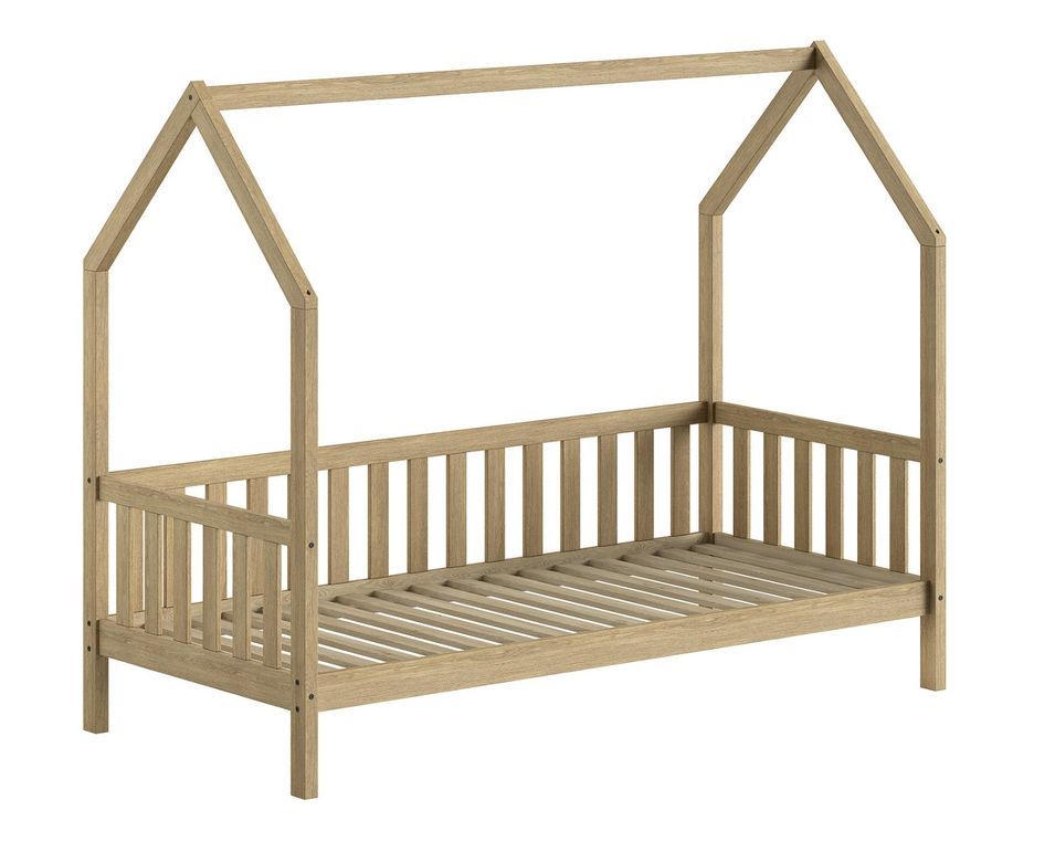 Lit cabane DALLAS 90x200 cm - Chêne massif naturel - Photo n°1