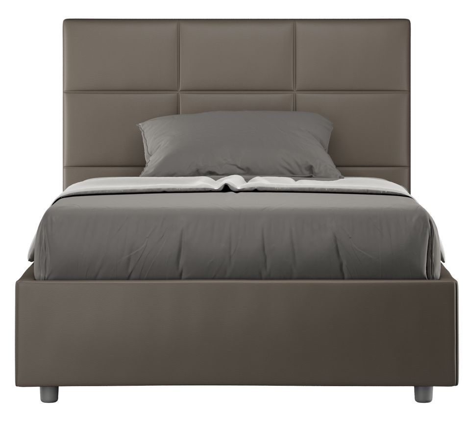 Lit capitonné simili cuir Mira - Photo n°1