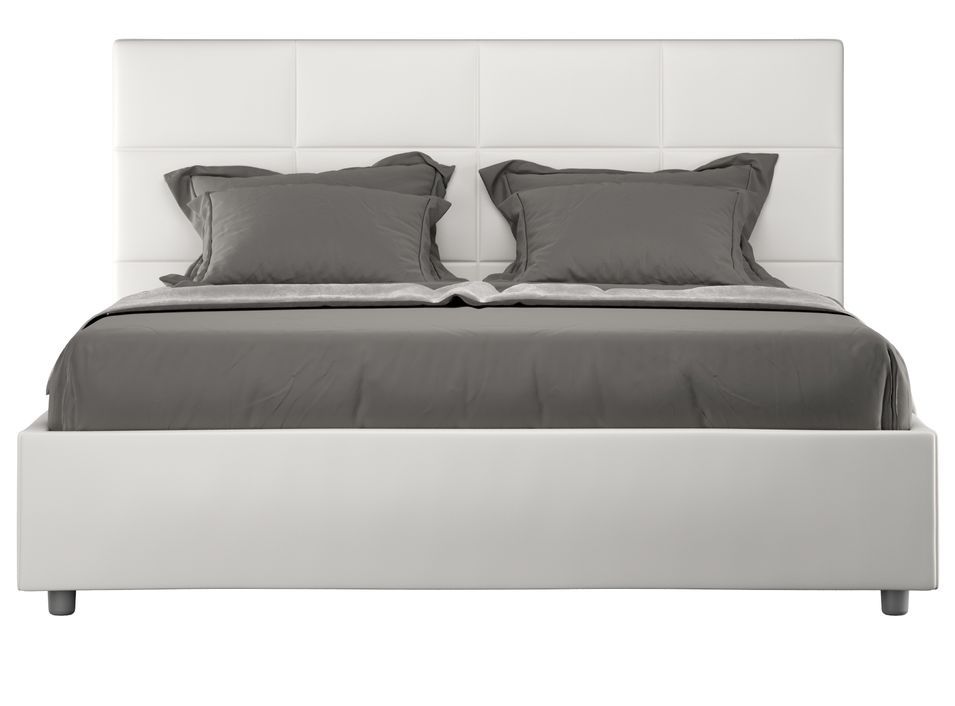 Lit capitonné simili cuir Mira - Photo n°1