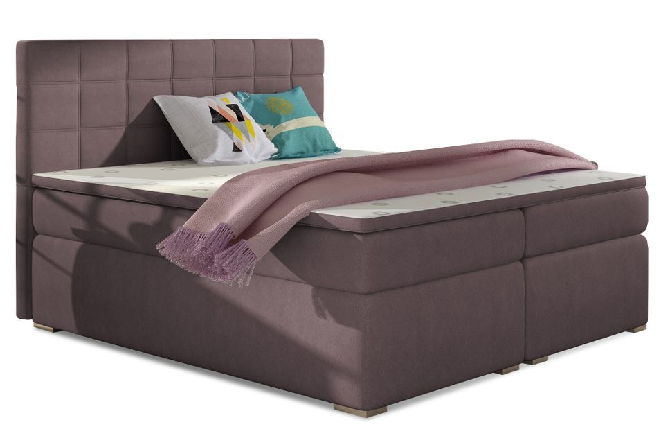 Lit chambre d'hôtel avec matelas tissu parme Alko - Photo n°1