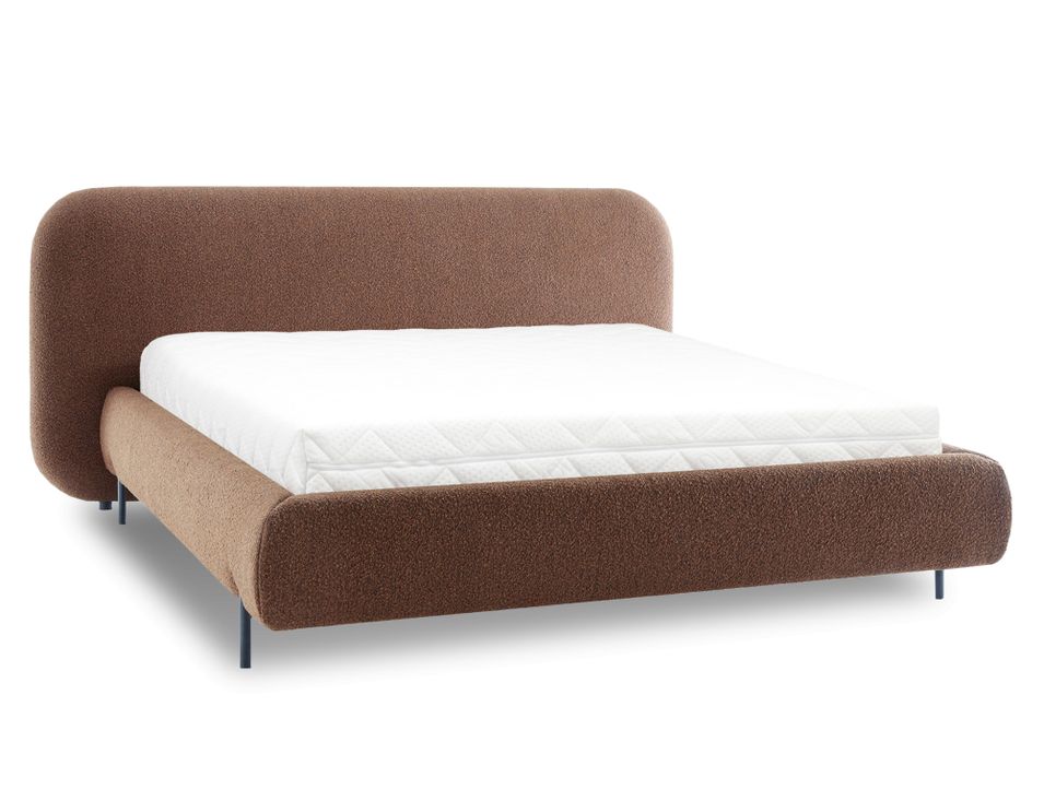 Lit coffre Booby prestige – Velours moderne et rangement optimisé - Photo n°1