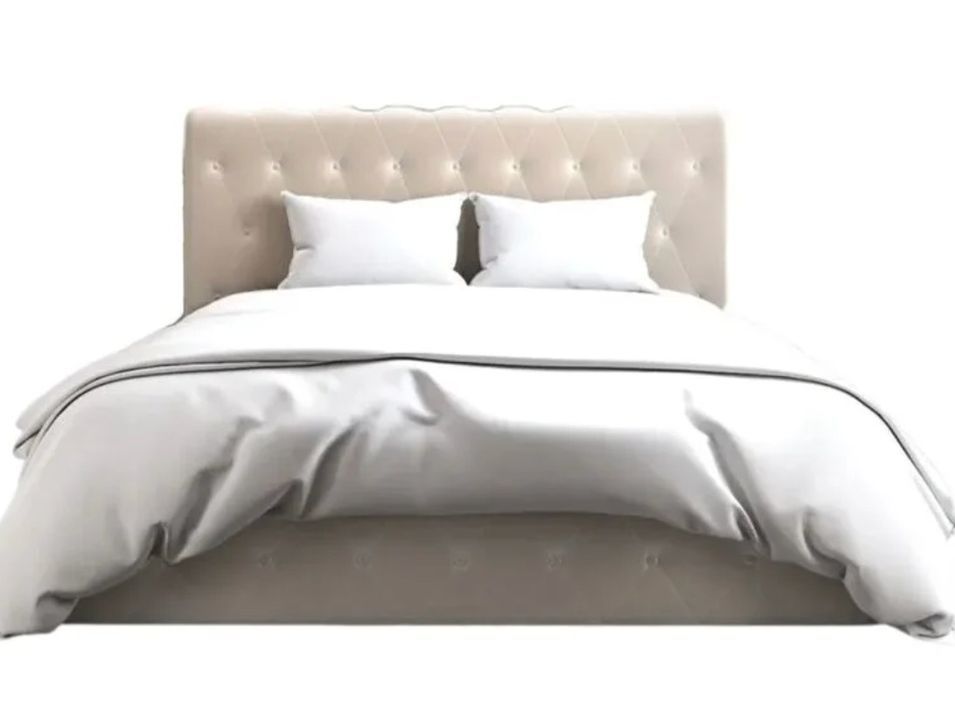 Lit coffre capitonné velours Korzi - Photo n°1