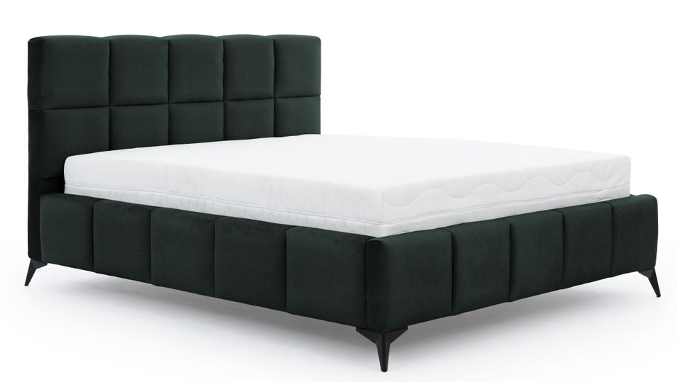 Lit coffre Mister prestige - Revêtement velours capitonné - Photo n°1