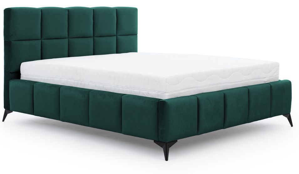 Lit coffre Mister prestige - Revêtement velours capitonné - Photo n°1