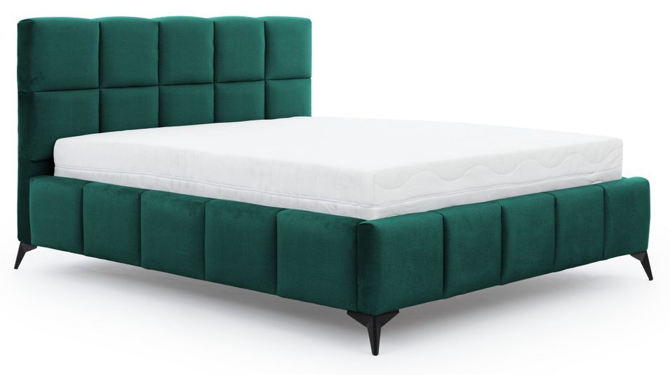 Lit coffre Mister prestige - Revêtement velours capitonné - Photo n°1