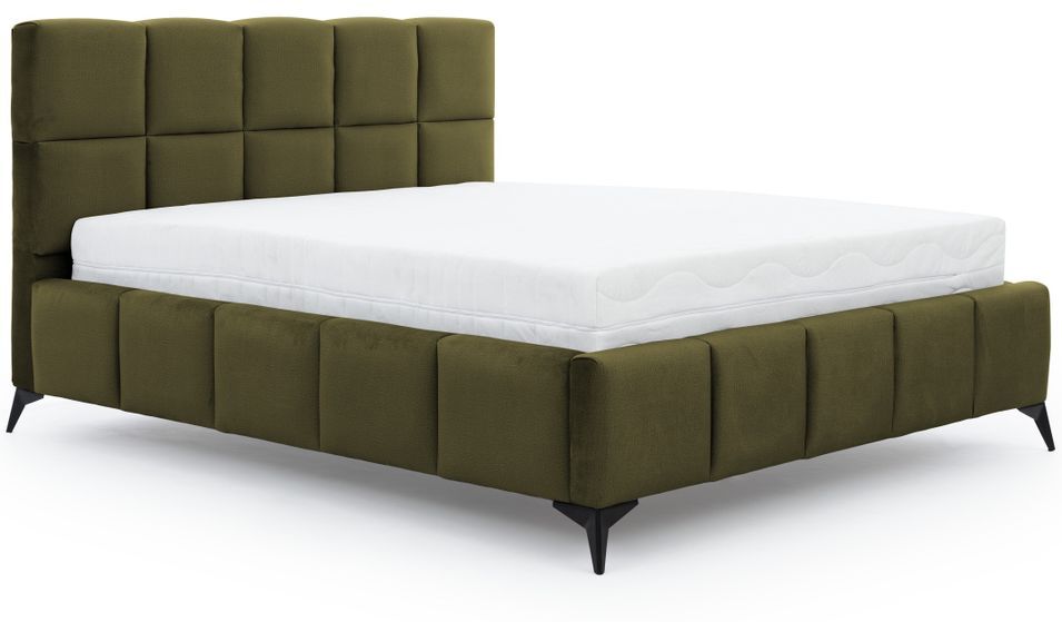 Lit coffre Mister prestige - Revêtement velours capitonné - Photo n°1