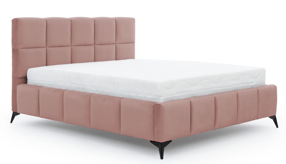 Lit coffre Mister prestige - Revêtement velours capitonné - Photo n°1