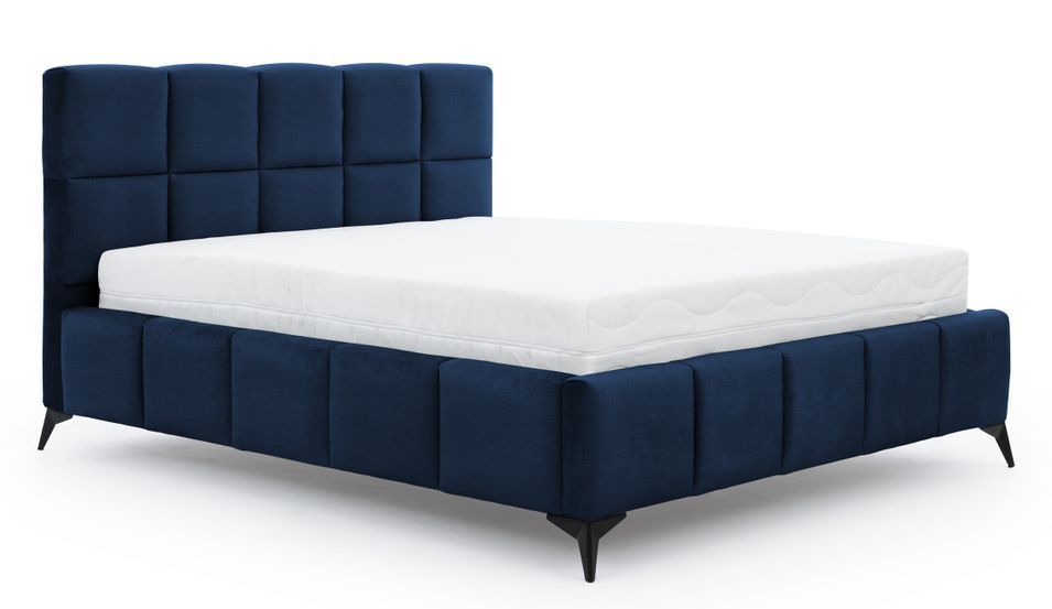 Lit coffre Mister prestige - Revêtement velours capitonné - Photo n°1