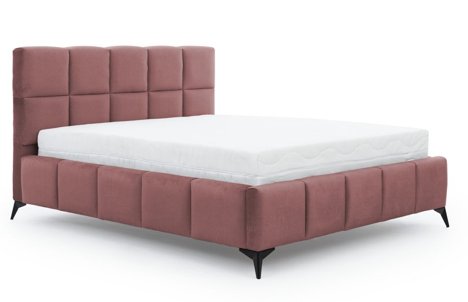 Lit coffre Mister prestige - Revêtement velours capitonné - Photo n°1