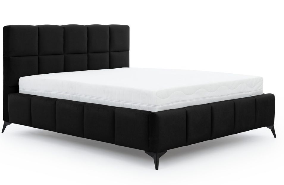 Lit coffre Mister prestige - Revêtement velours capitonné - Photo n°1