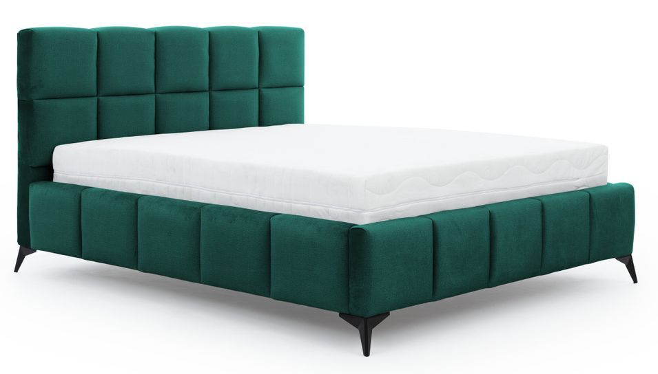 Lit coffre Mister prestige - Revêtement velours capitonné - Photo n°1