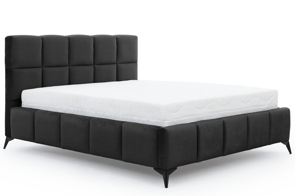 Lit coffre Mister prestige - Revêtement velours capitonné - Photo n°1