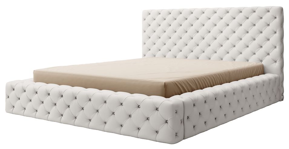 Lit coffre Prince luxe – Simili cuir capitonné - Photo n°1