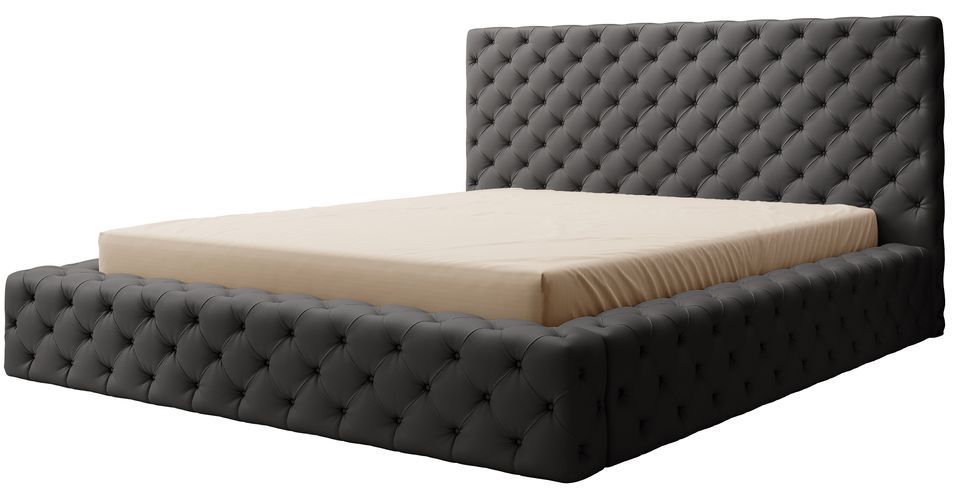 Lit coffre Prince luxe – Simili cuir capitonné - Photo n°1