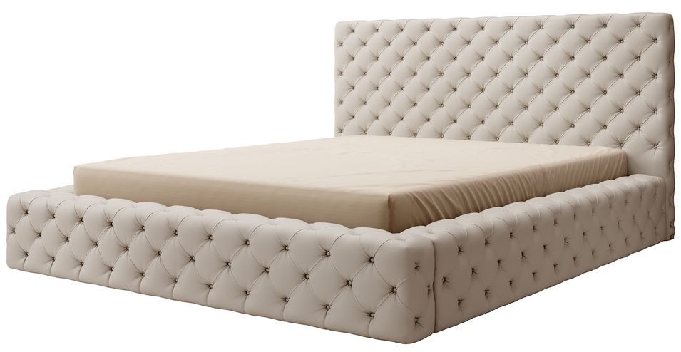 Lit coffre Prince luxe – Simili cuir capitonné - Photo n°1