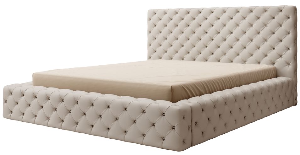 Lit coffre Prince luxe – Simili cuir capitonné - Photo n°1