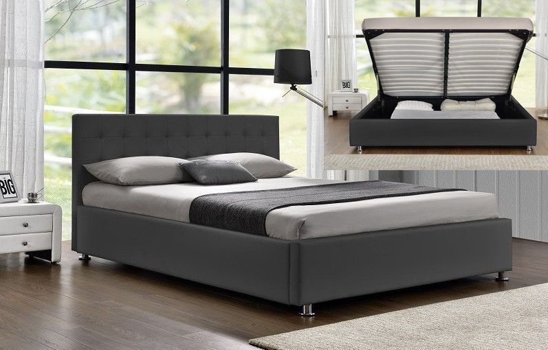 Lit coffre simili cuir Comett - Photo n°1