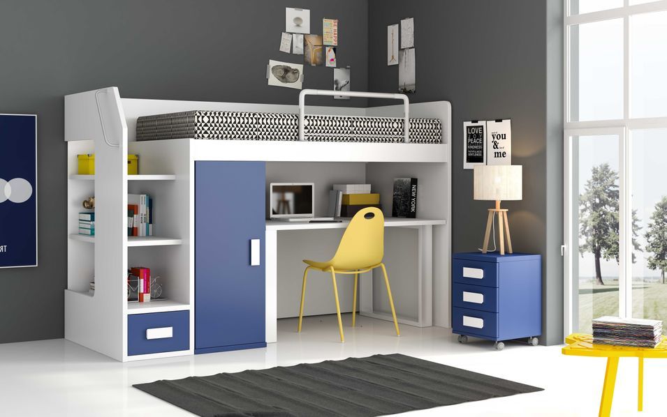 Lit combiné enfant haut de gamme Versaci 90x190 cm - Photo n°1