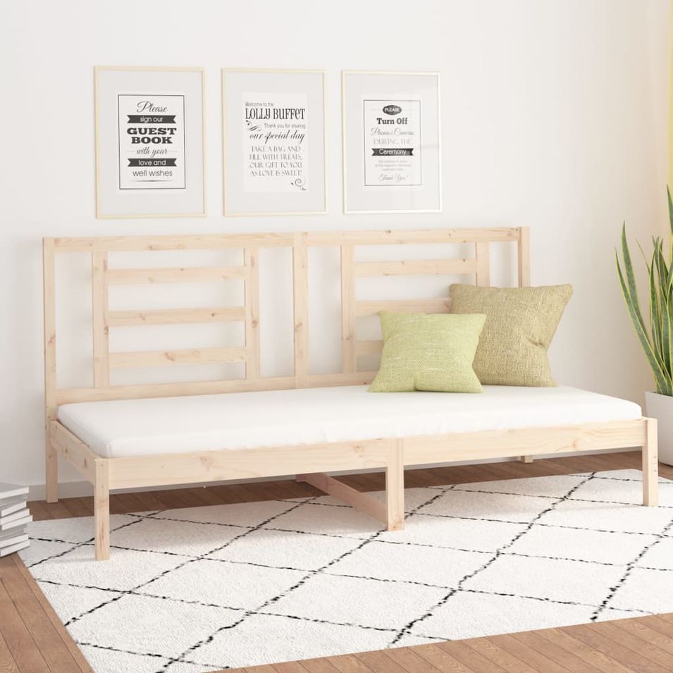 Lit de jour 80x200 cm Bois de pin massif - Photo n°1