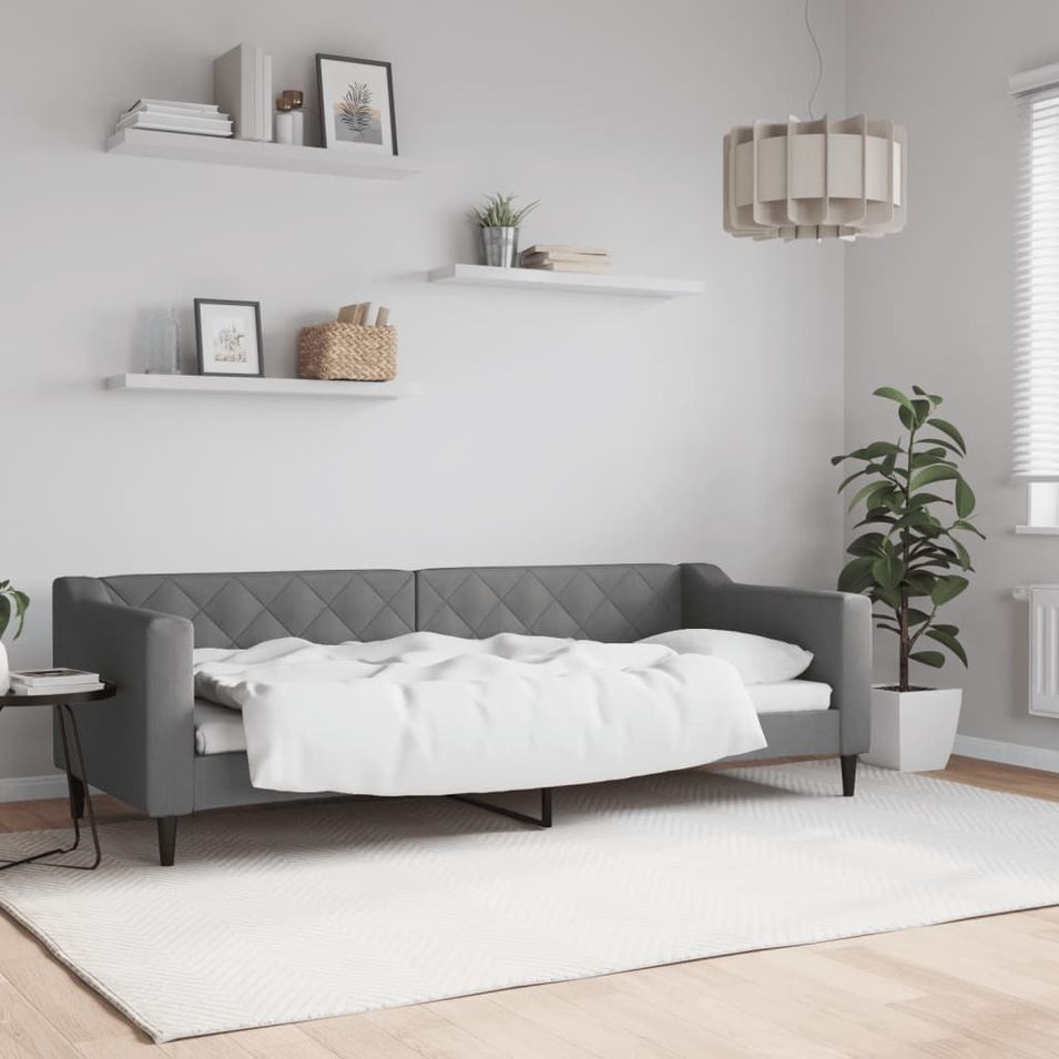 Lit de repos gris foncé 80x200 cm tissu - Photo n°1