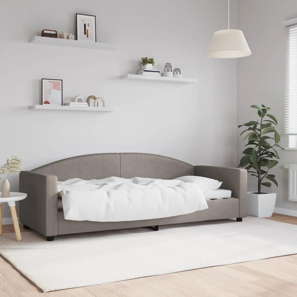 Lit de repos sans matelas taupe 80x200 cm tissu - Photo n°1