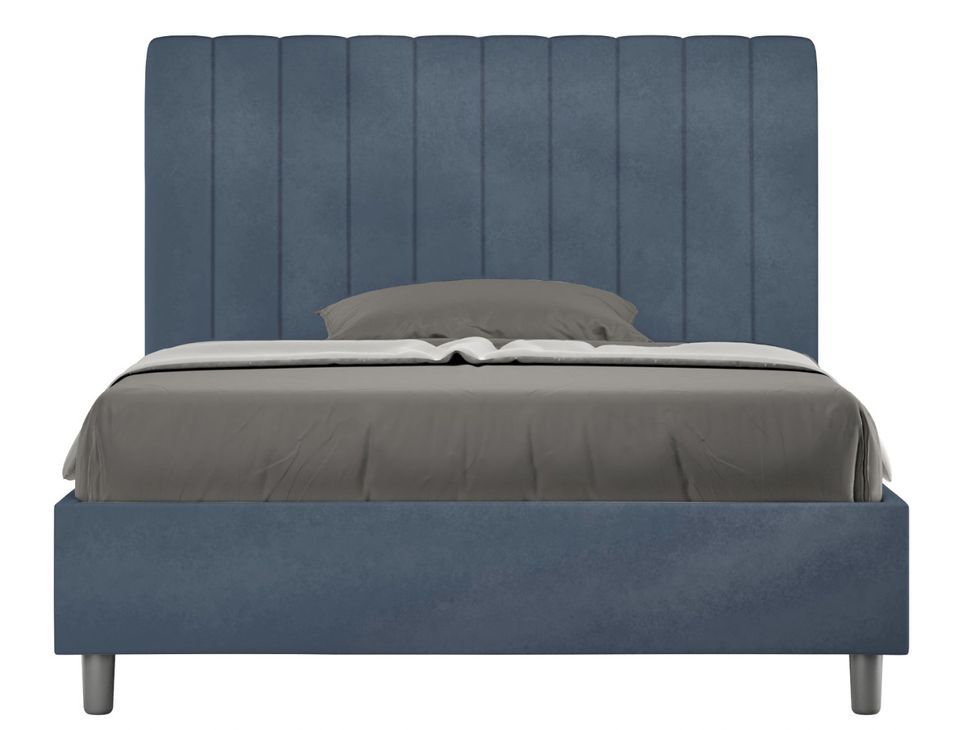 Lit double matelassé aux lignes verticales microfibre Nora - Photo n°1