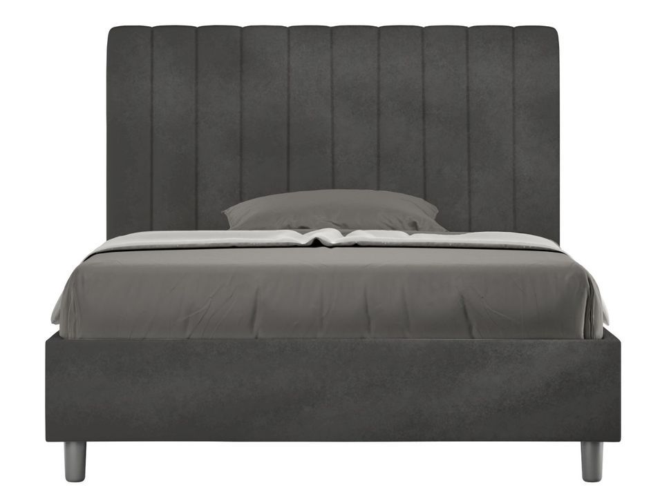 Lit double matelassé aux lignes verticales microfibre Nora - Photo n°1