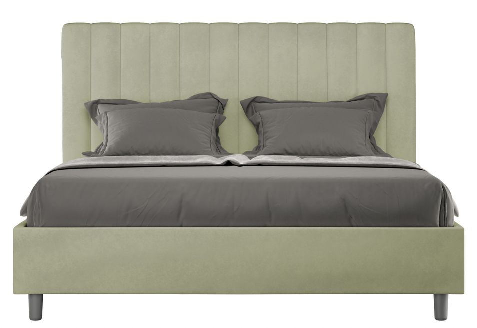 Lit double matelassé aux lignes verticales microfibre Nora - Photo n°1