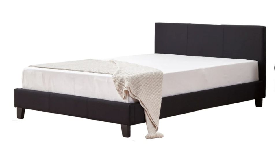 Lit double simili cuir Diag - Photo n°1