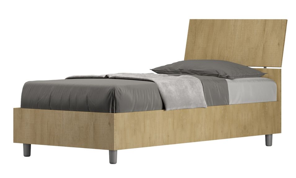 Lit en bois avec tête de lit inclinée Renoma - Photo n°1