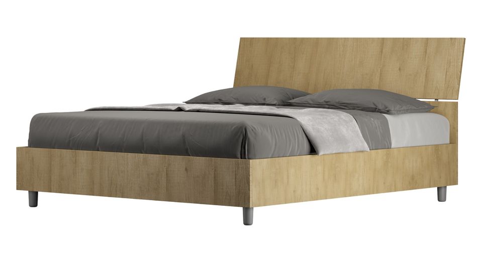 Lit en bois avec tête de lit inclinée Renoma - Photo n°1