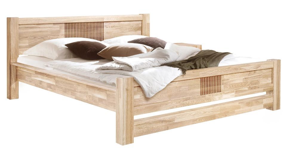 Lit en chêne massif blanchi Valoria - Photo n°1