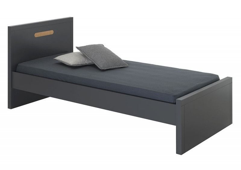 Lit enfant 90x200 cm bois anthracite Milo - Photo n°1