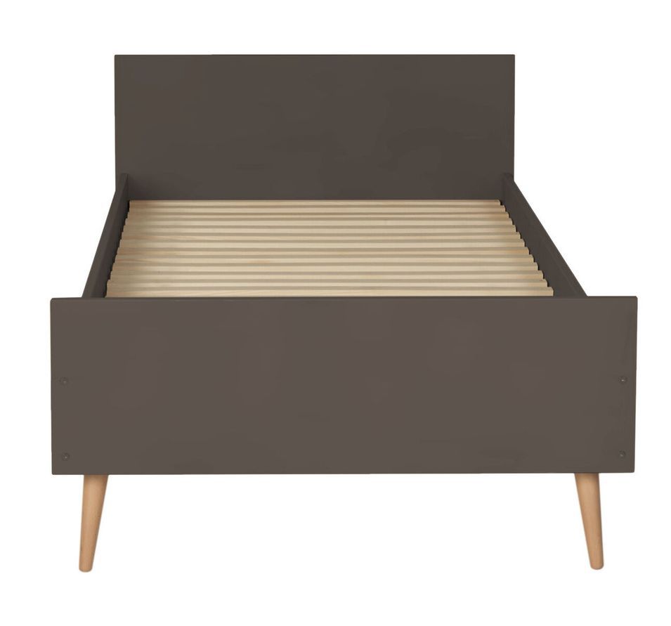 Lit enfant 90x200 cm bois laqué marron et hêtre clair Cosy - Photo n°1