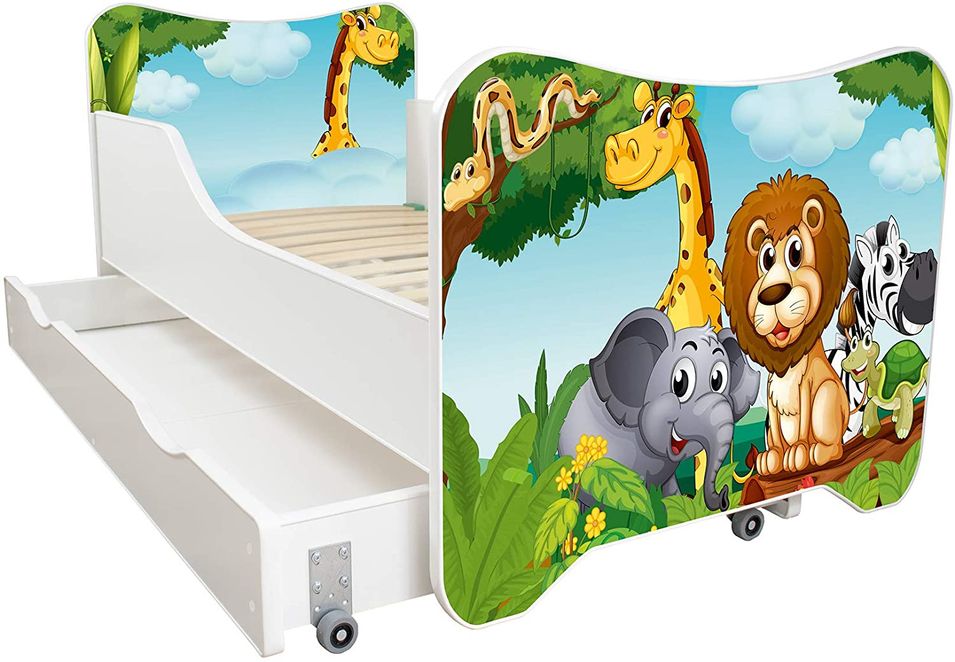 Lit enfant à tiroir et matelas 70x140 cm Africa - Photo n°1