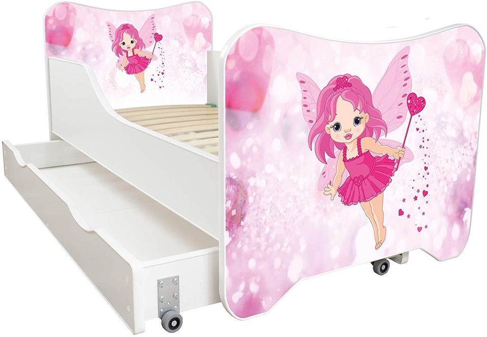 Lit enfant à tiroir et matelas 70x140 cm Petite fée - Photo n°1