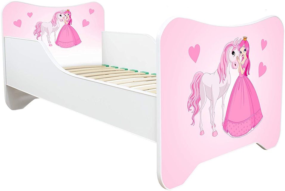 Lit enfant avec matelas Princesse et cheval 70x140 cm - Photo n°1