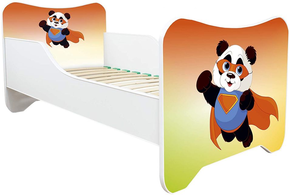 Lit enfant avec sommier et matelas Super panda 70x140 cm - Photo n°1