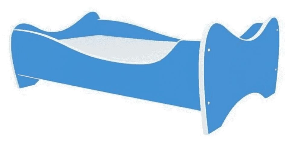 Lit enfant avec matelas uni bleu 70x140 cm - Photo n°1