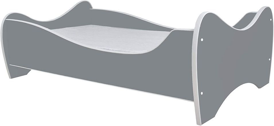 Lit enfant avec matelas uni gris 70x140 cm - Photo n°1