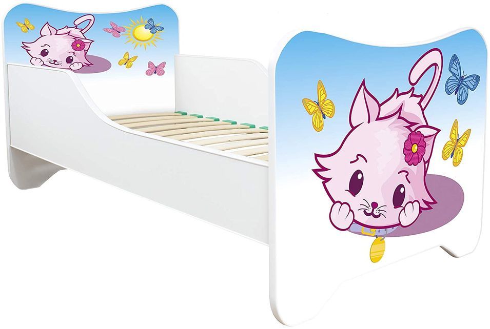 Lit enfant avec sommier et matelas Little Kitty 70x140 cm - Photo n°1